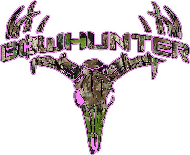 Pink Camo Bowhunter Deer Skull S4